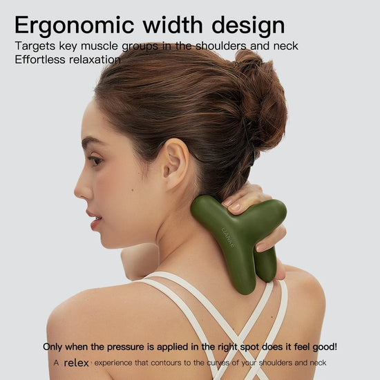 A 3-in-1 silicone relaxation tool designed to help stretch and relax sore muscles after a workout.