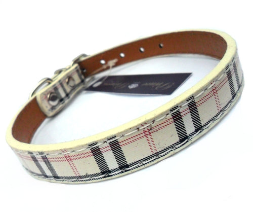 Burberry-style Tartan Dog Collar
