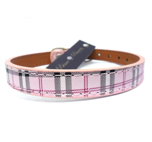 Burberry-style Tartan Dog Collar